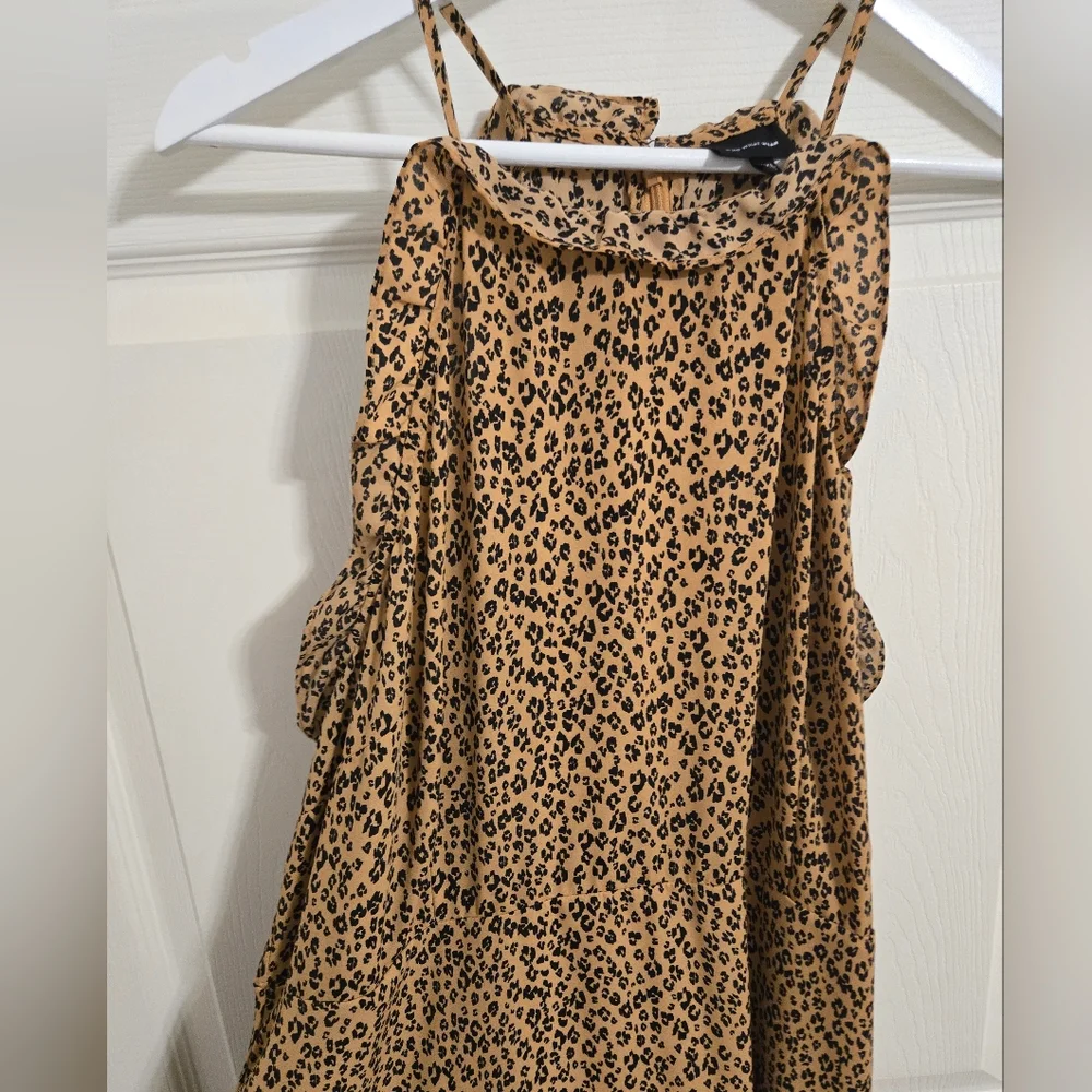 Who What Wear Brown And Black Animal Print Dress Sleeveless Size XXL - Picture 3 of 10